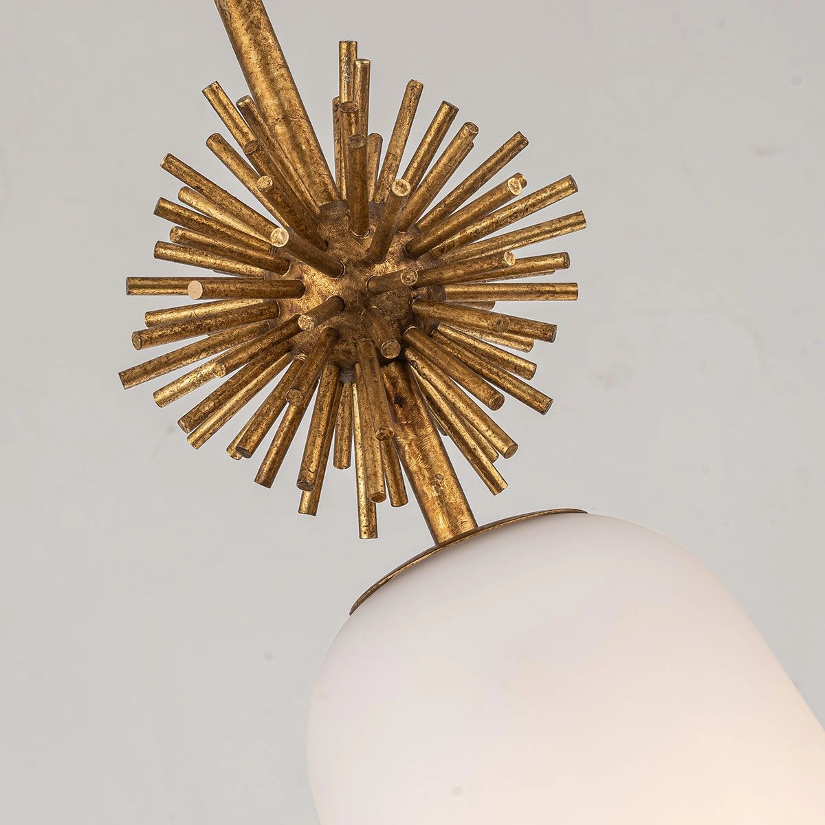 Elstead Staring Gold Pendant with Opal Glass