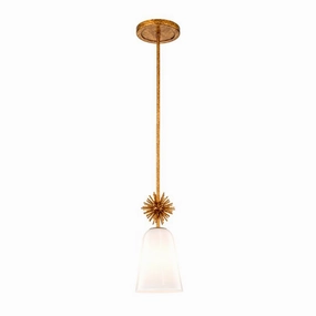 Elstead Staring Gold Pendant with Opal Glass sleek LED ceiling lamp