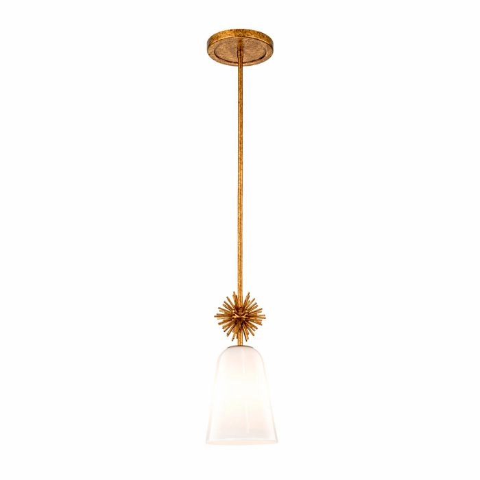 Elstead Staring Gold Pendant with Opal Glass sleek LED ceiling lamp
