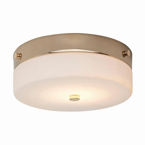 Elstead Tamar Medium Flush Gold Bathroom Ceiling Light soft glow ceiling light