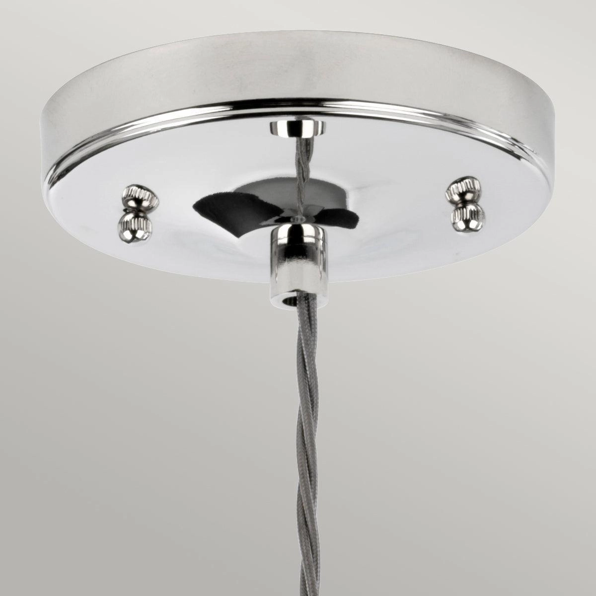 Elstead Tiber 1 Light Nickel Pendant - Clear Glass Shade