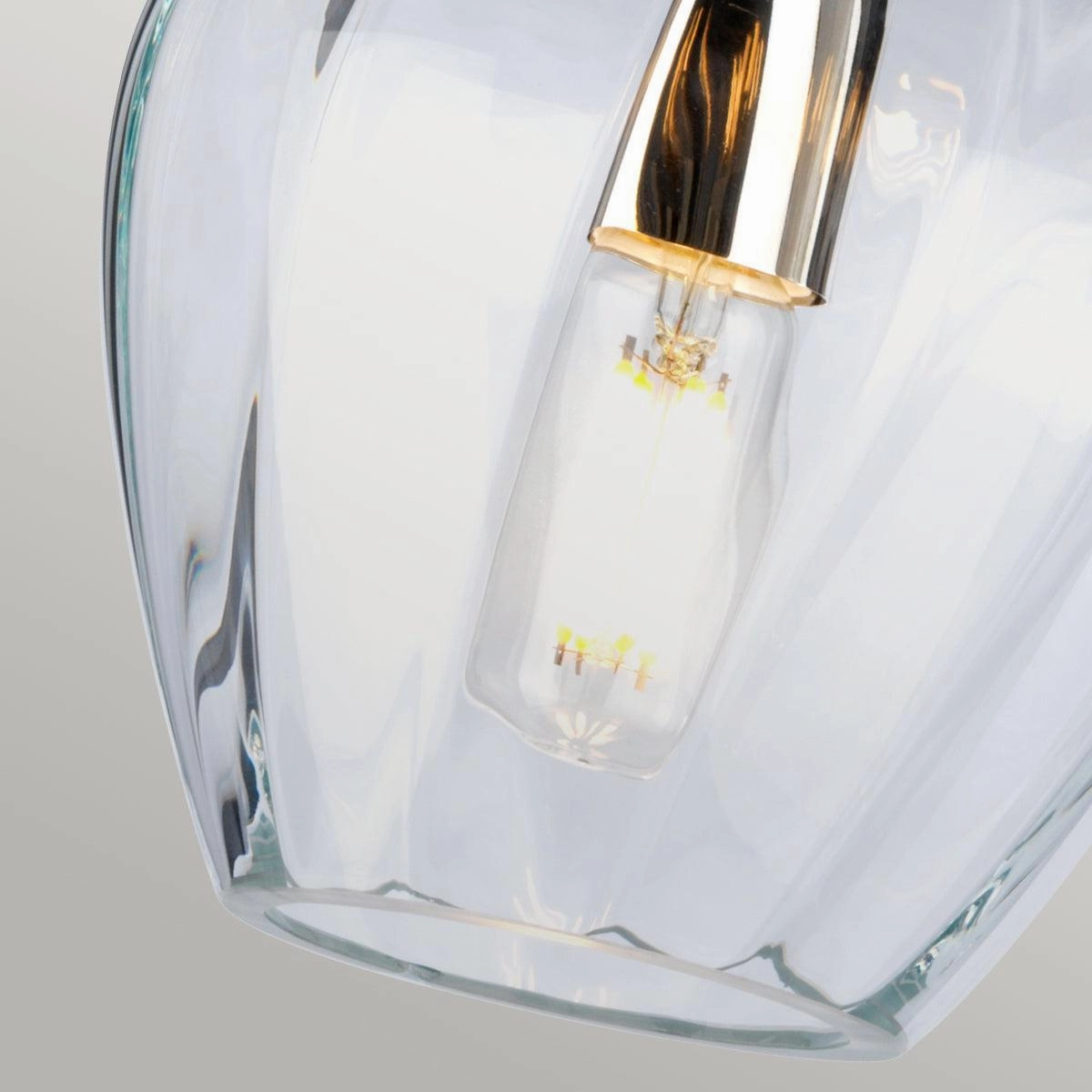 Elstead Tiber 1 Light Nickel Pendant - Clear Glass Shade