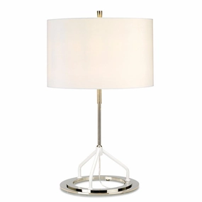 Elstead Vicenza Grey & Polished Nickel Table Lamp energy-saving LED light