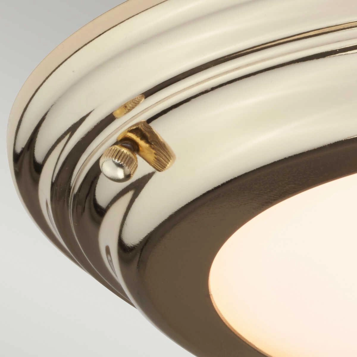 Elstead Welland Flush Polished Brass Bathroom Ceiling Light