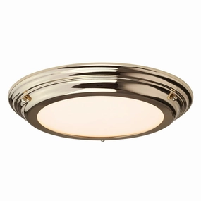 Elstead Welland Flush Polished Brass Bathroom Ceiling Light soft glow ceiling light