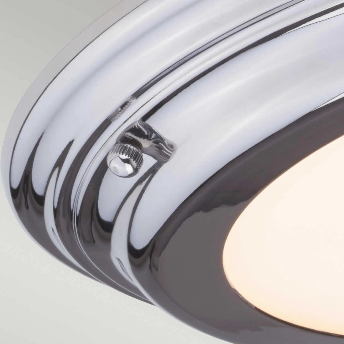 Elstead Welland Flush Polished Chrome Bathroom Ceiling Light