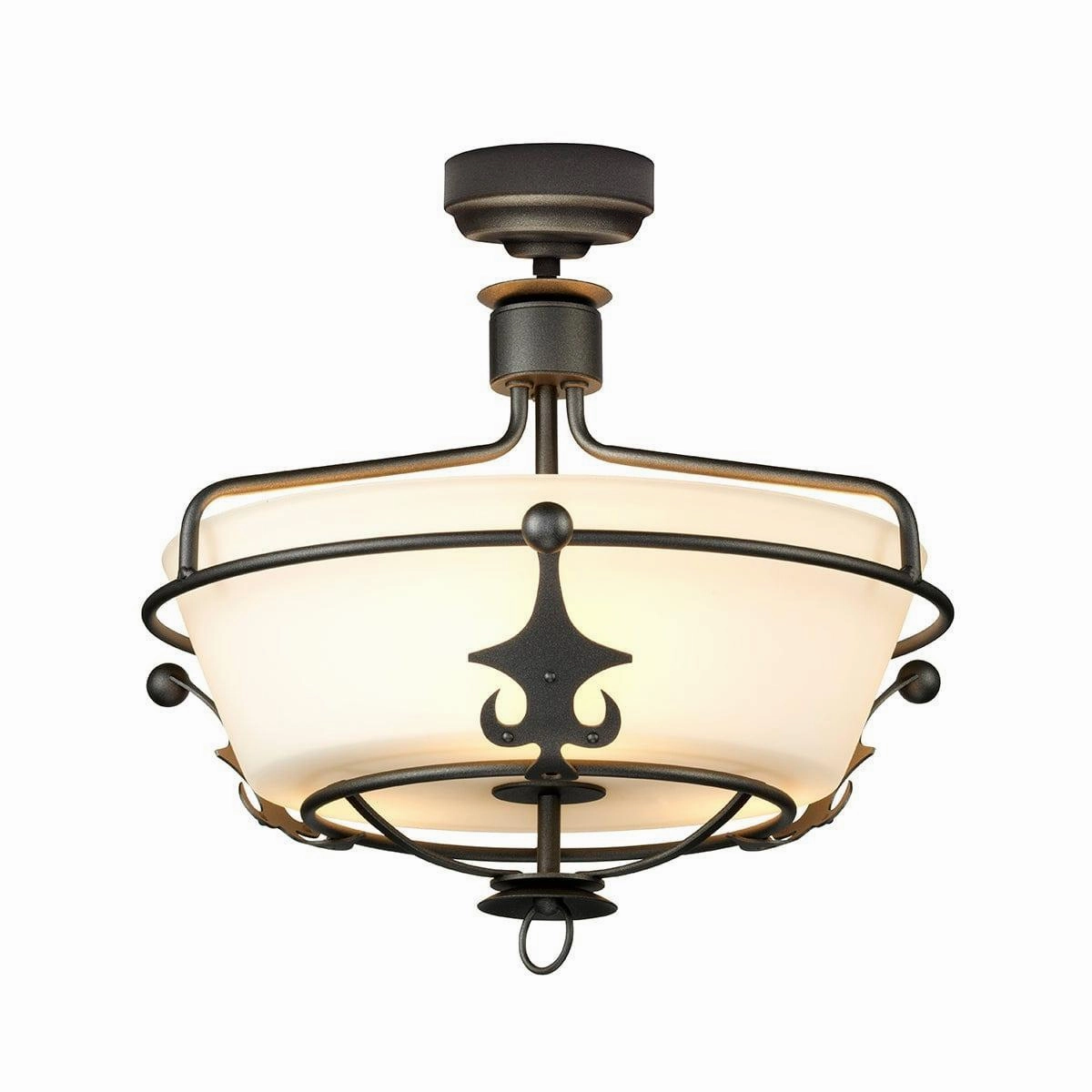 Elstead Windsor 3 Light Semi-Flush Graphite Ceiling Light soft glow ceiling light