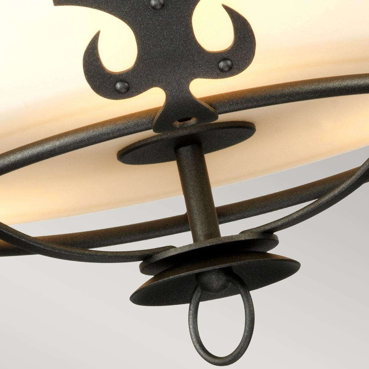 Elstead Windsor 3 Light Semi-Flush Graphite Ceiling Light
