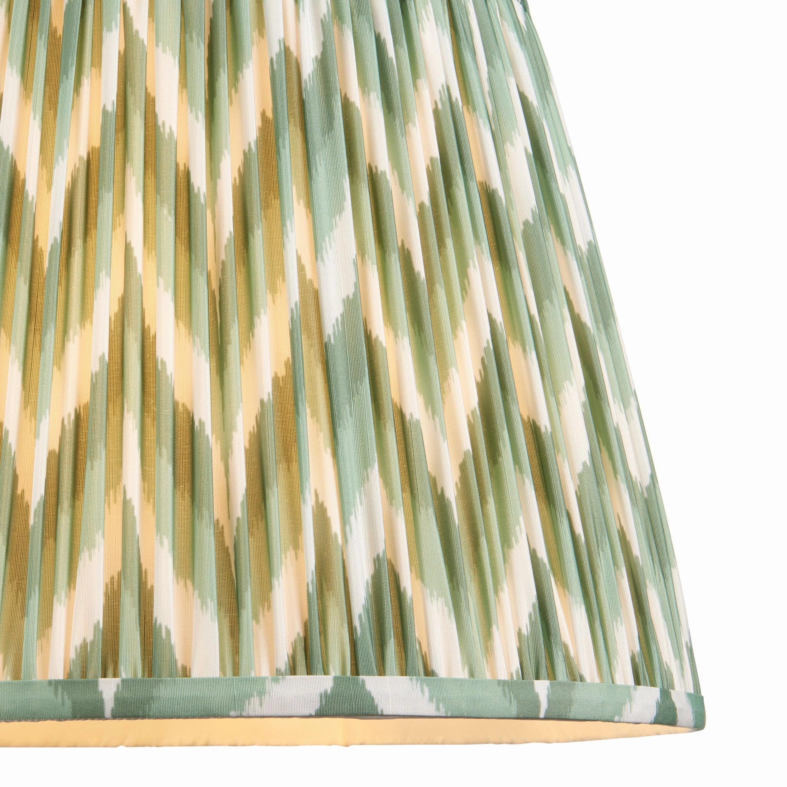 Eltham Ceiling Pendant Light With Blue Flex and Green Zigzag 40cm Shade