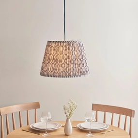 Eltham Ceiling Pendant Light With Blue Flex and Grey Ripple 40cm Shade flush mount ceiling fixture
