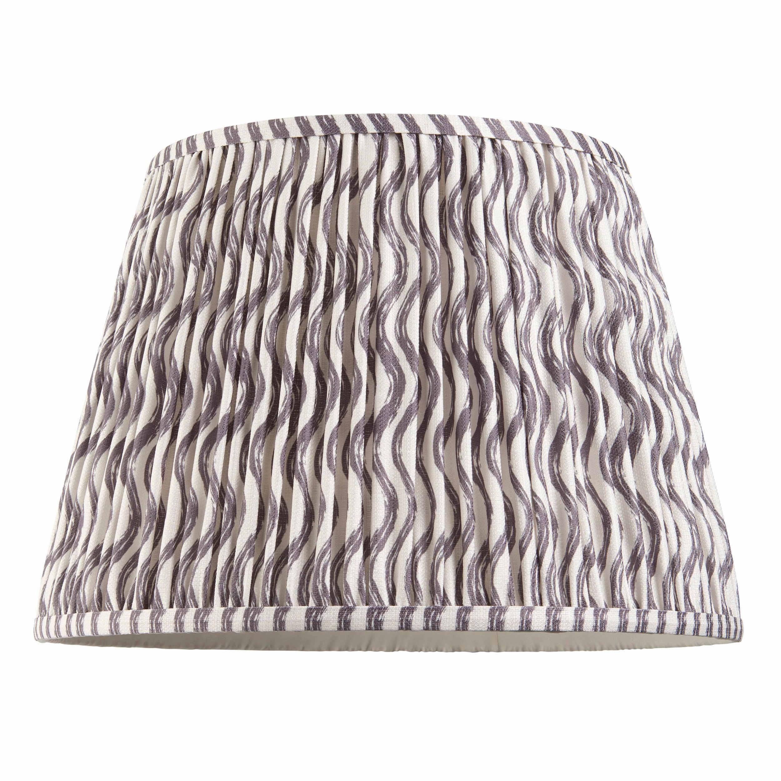 Eltham Ceiling Pendant Light With Blue Flex and Grey Ripple 40cm Shade