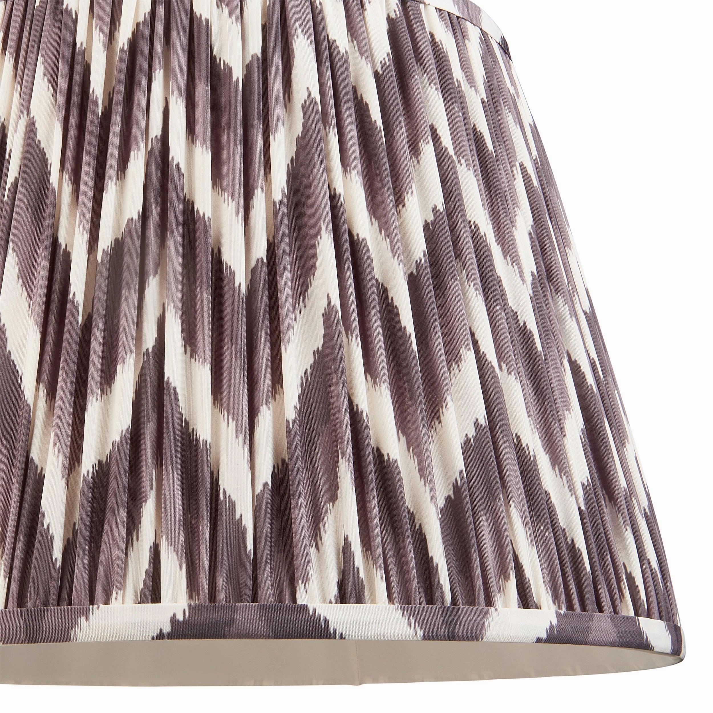 Eltham Ceiling Pendant Light With Blue Flex and Grey Zigzag 40cm Shade