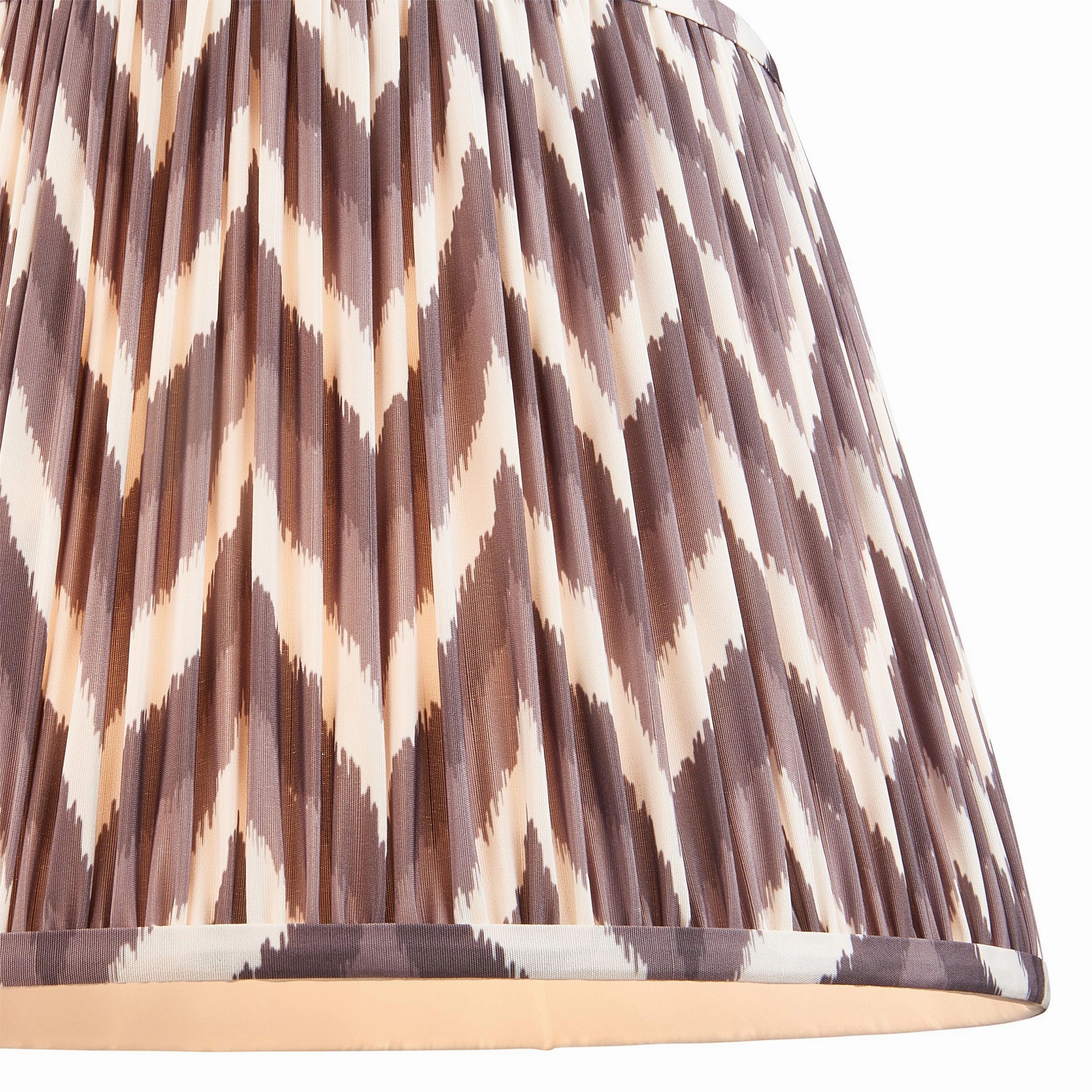 Eltham Ceiling Pendant Light With Blue Flex and Grey Zigzag 40cm Shade