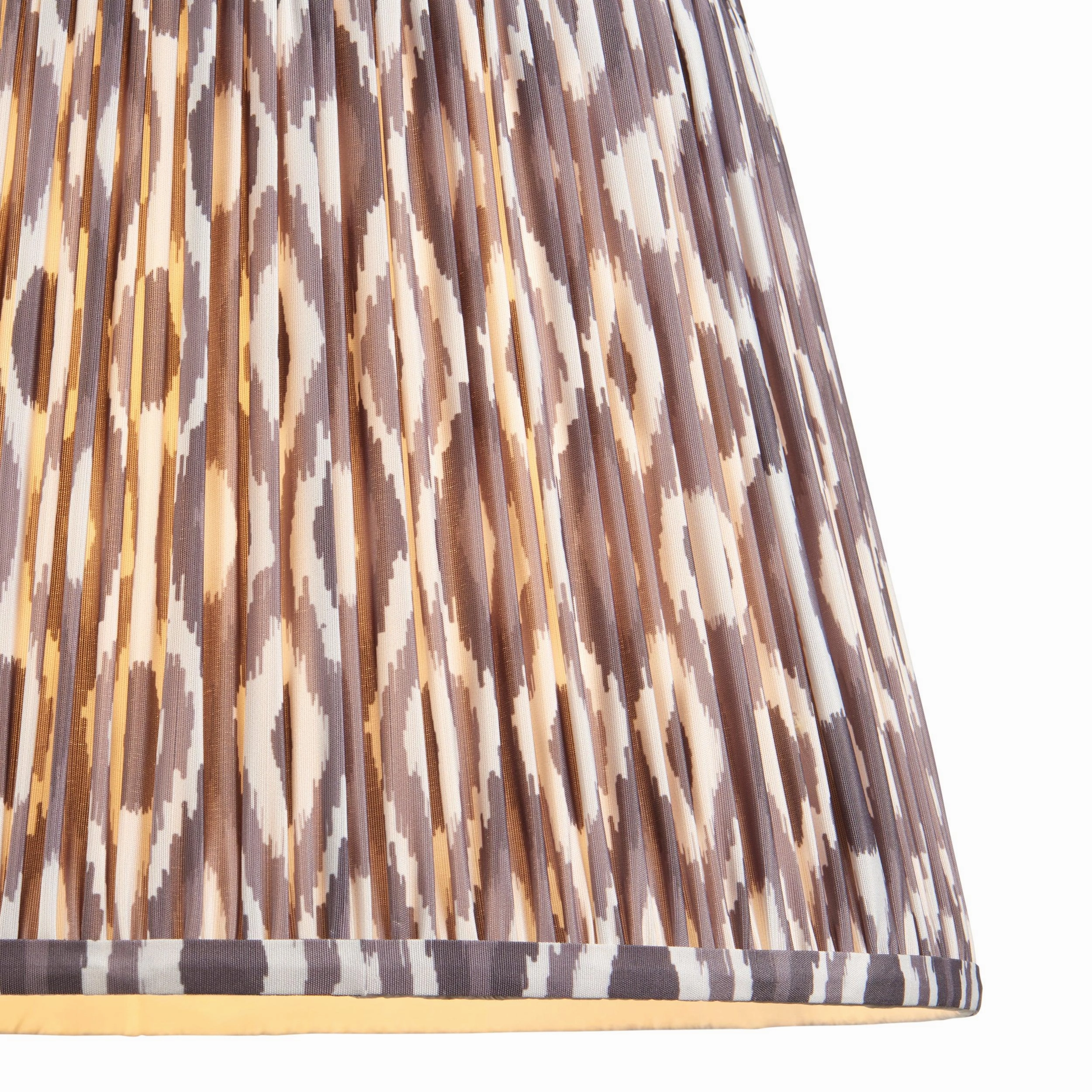 Eltham Ceiling Pendant Light With Blue Flex and Large Grey Ikat 40cm Shade
