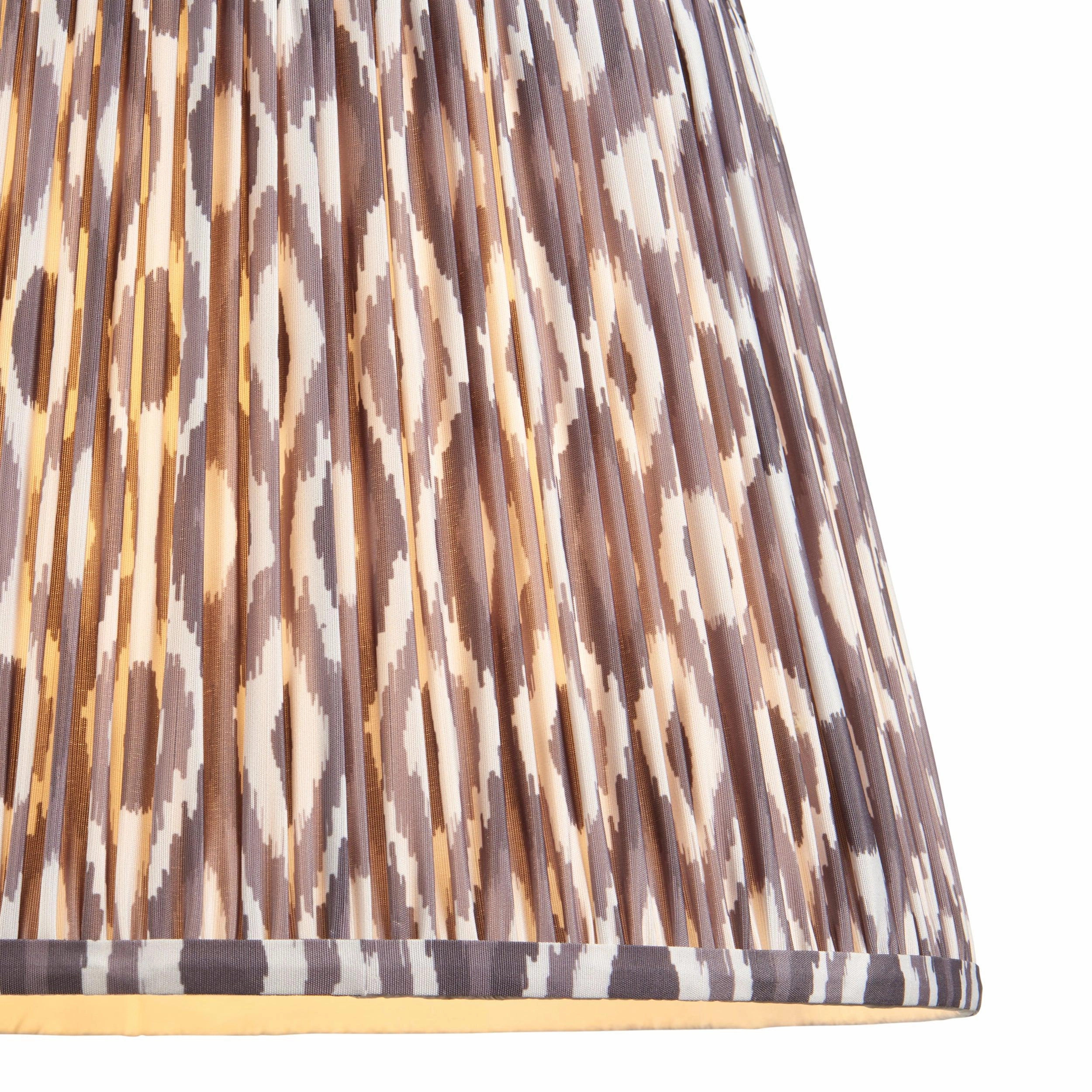 Eltham Ceiling Pendant Light With Blue Flex and Large Grey Ikat 40cm Shade