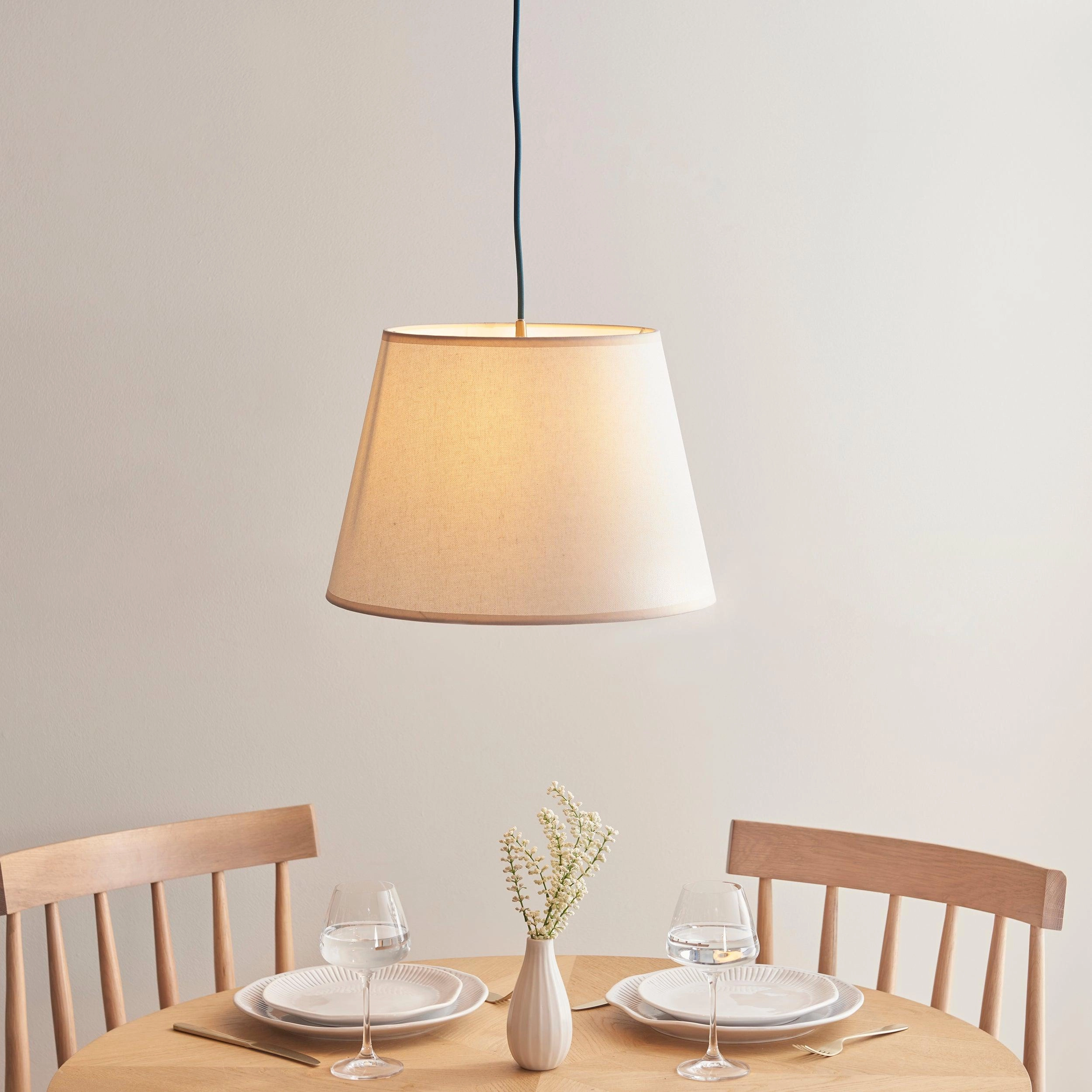 Eltham Ceiling Pendant Light With Blue Flex and Large Ivy 40cm Shade flush mount ceiling fixture