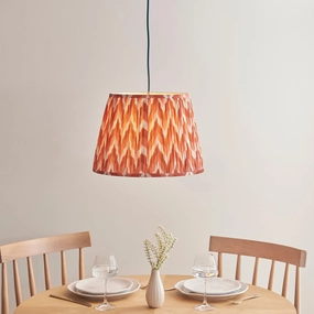 Eltham Ceiling Pendant Light With Blue Flex and Large Orange Zigzag 40cm Shade sleek LED ceiling lamp