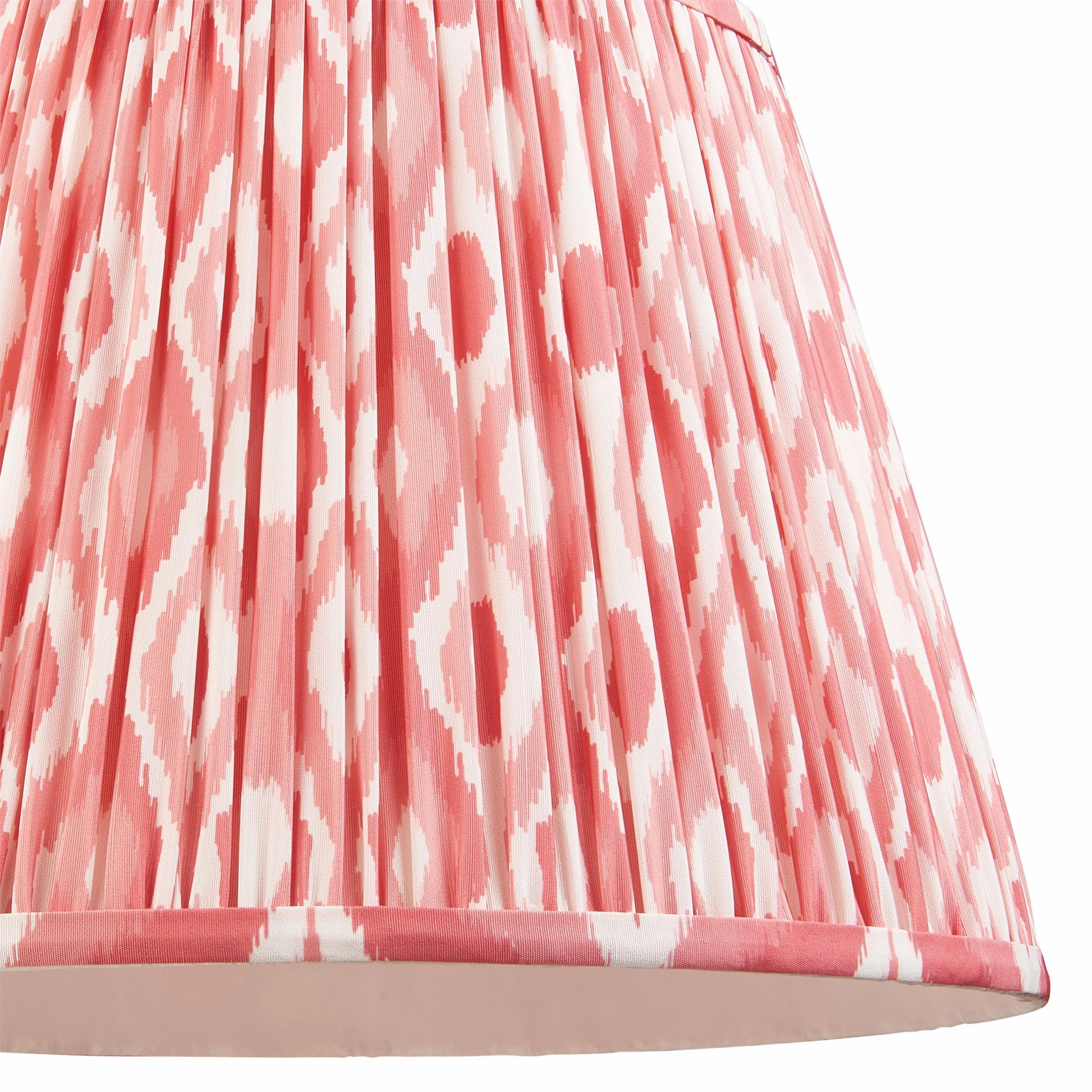 Eltham Ceiling Pendant Light With Blue Flex and Pink Ikat 40cm Shade