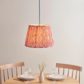 Eltham Ceiling Pendant Light With Blue Flex and Pink Ikat 40cm Shade flush mount ceiling fixture