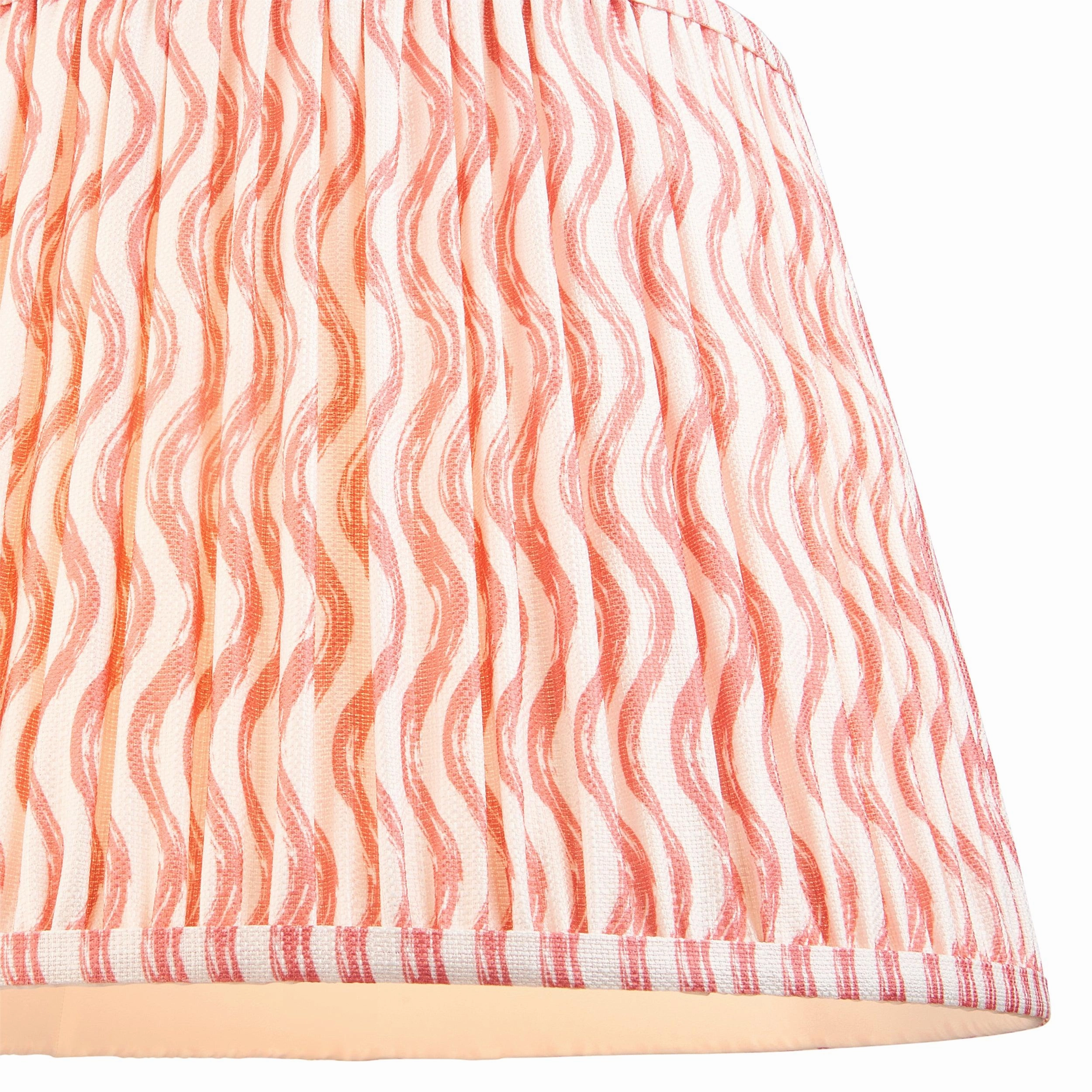 Eltham Ceiling Pendant Light With Blue Flex and Pink Ripple 40cm Shade