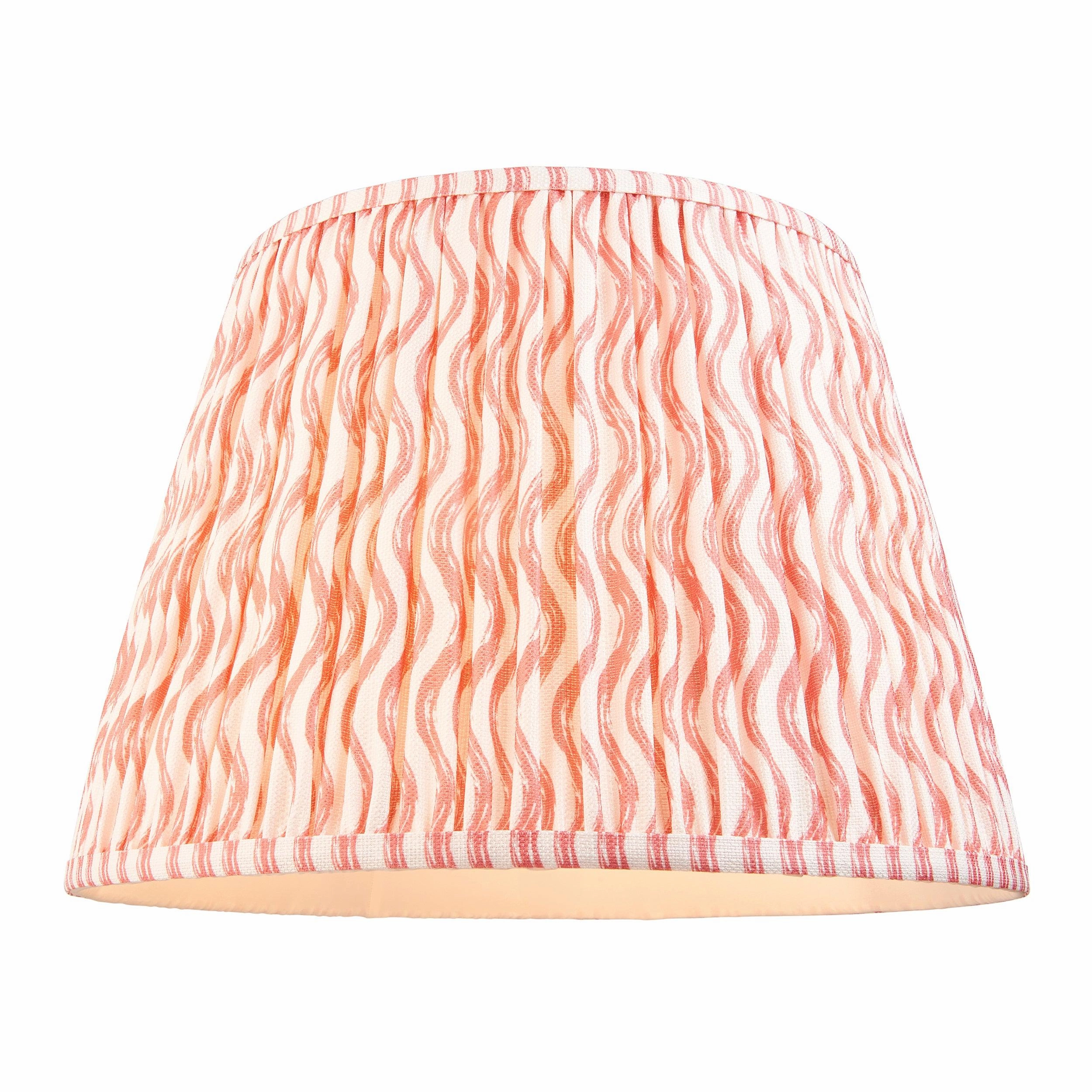 Eltham Ceiling Pendant Light With Blue Flex and Pink Ripple 40cm Shade