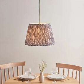 Eltham Ceiling Pendant Light With Green Flex and Grey Ikat 40cm Shade sleek LED ceiling lamp