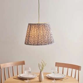Eltham Ceiling Pendant Light With Green Flex and Grey Leaf 40cm Shade flush mount ceiling fixture