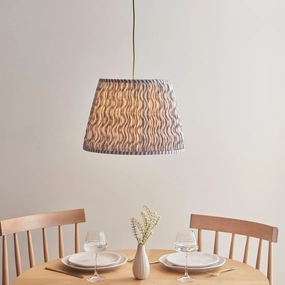 Eltham Ceiling Pendant Light With Green Flex and Grey Ripple 40cm Shade flush mount ceiling fixture