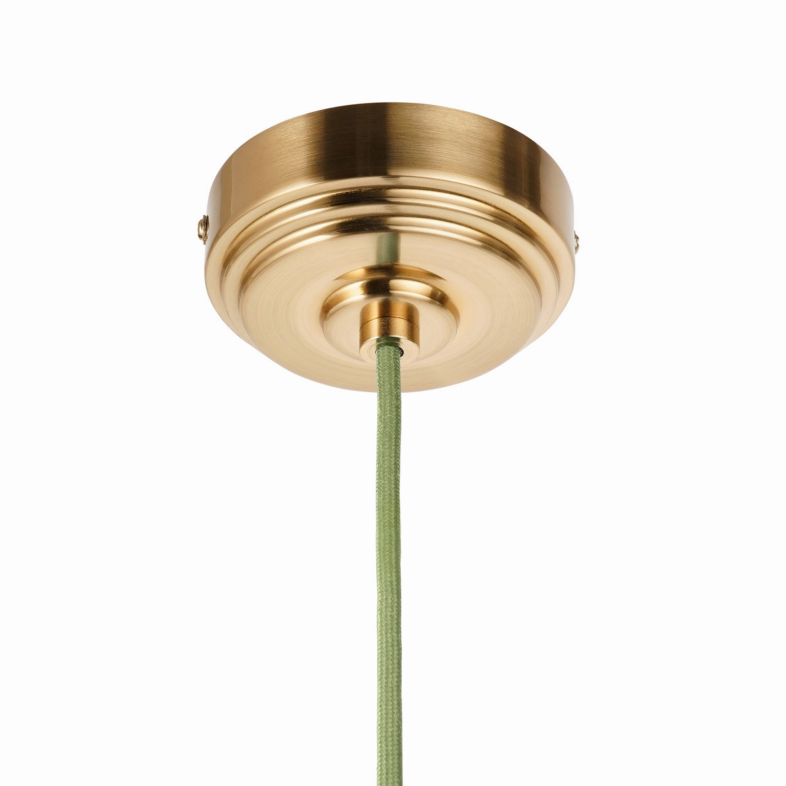Eltham Ceiling Pendant Light With Green Flex and Large Ivy 40cm Shade