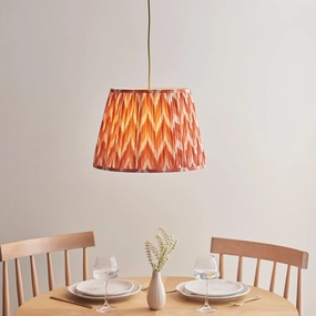 Eltham Ceiling Pendant Light With Green Flex and Orange ZIgzag 40cm Shade sleek LED ceiling lamp