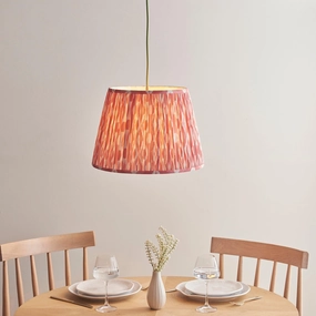 Eltham Ceiling Pendant Light With Green Flex and Pink Ikat 40cm Shade flush mount ceiling fixture