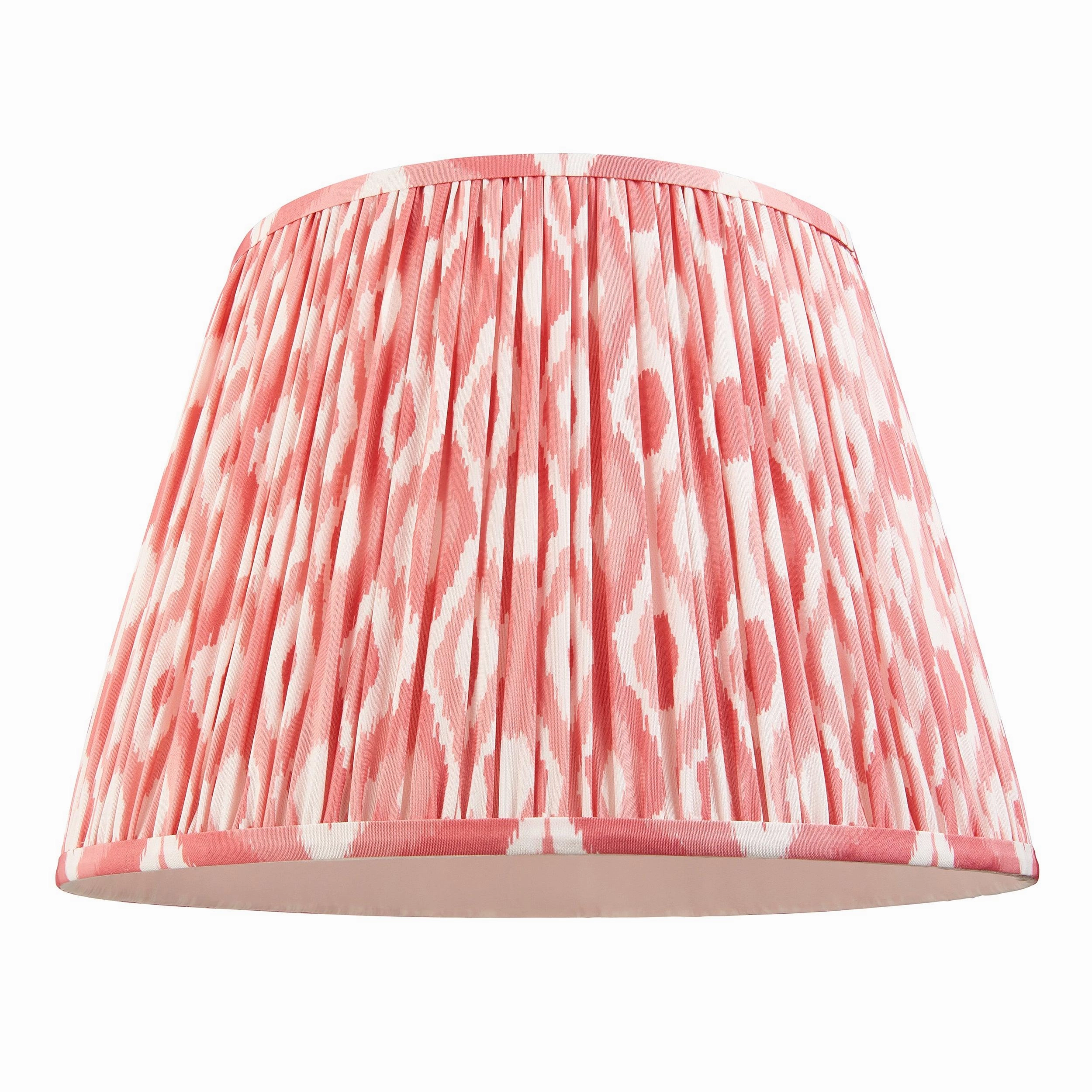 Eltham Ceiling Pendant Light With Green Flex and Pink Ikat 40cm Shade