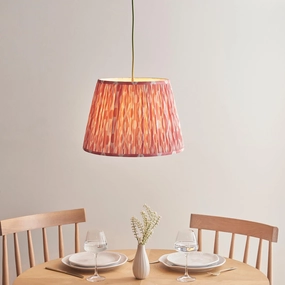 Eltham Ceiling Pendant Light With Green Flex and Pink Ikat 40cm Shade sleek LED ceiling lamp