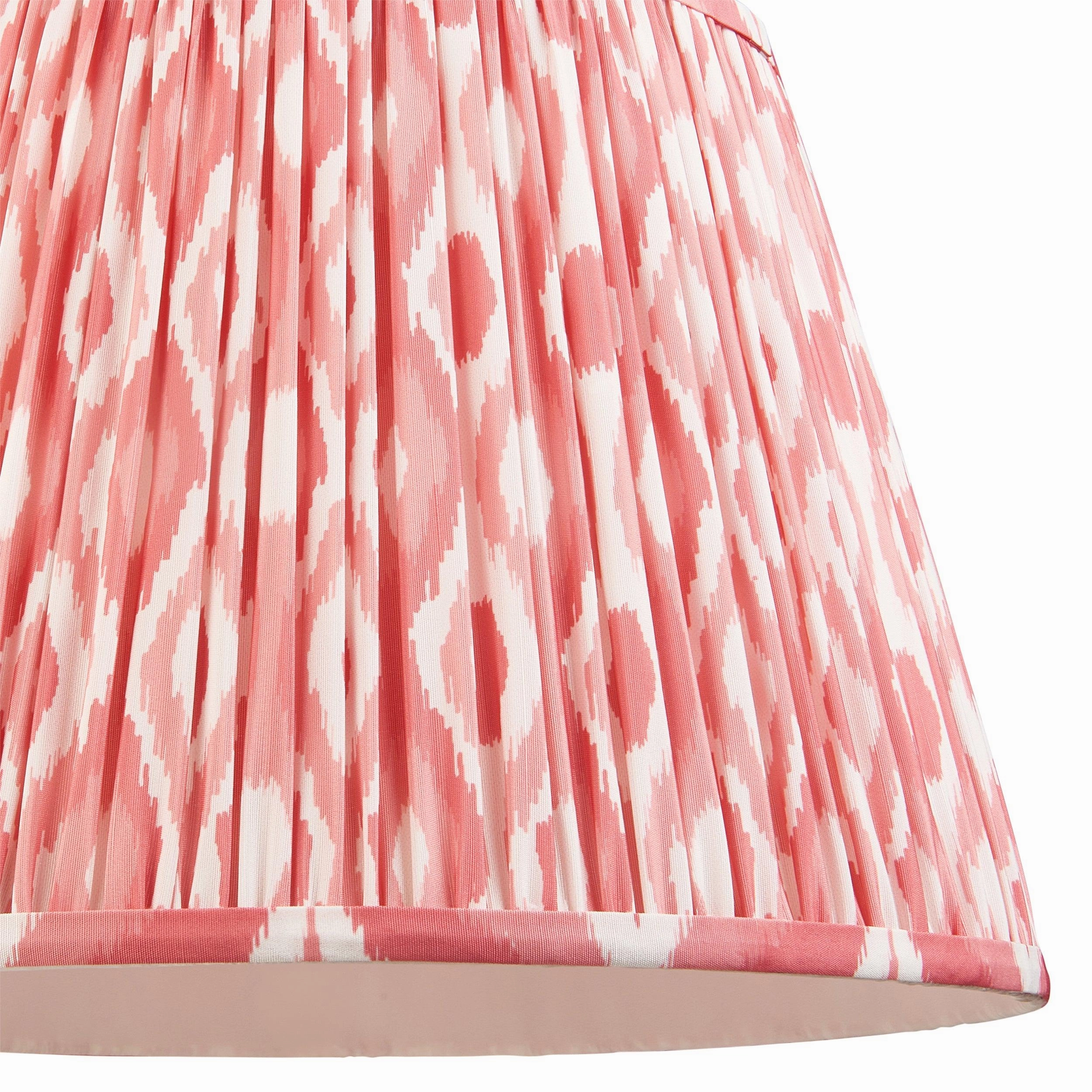 Eltham Ceiling Pendant Light With Green Flex and Pink Ikat 40cm Shade