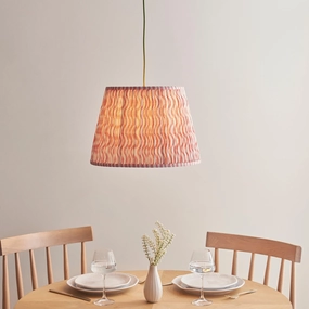 Eltham Ceiling Pendant Light With Green Flex and Pink Ripple 40cm Shade sleek LED ceiling lamp