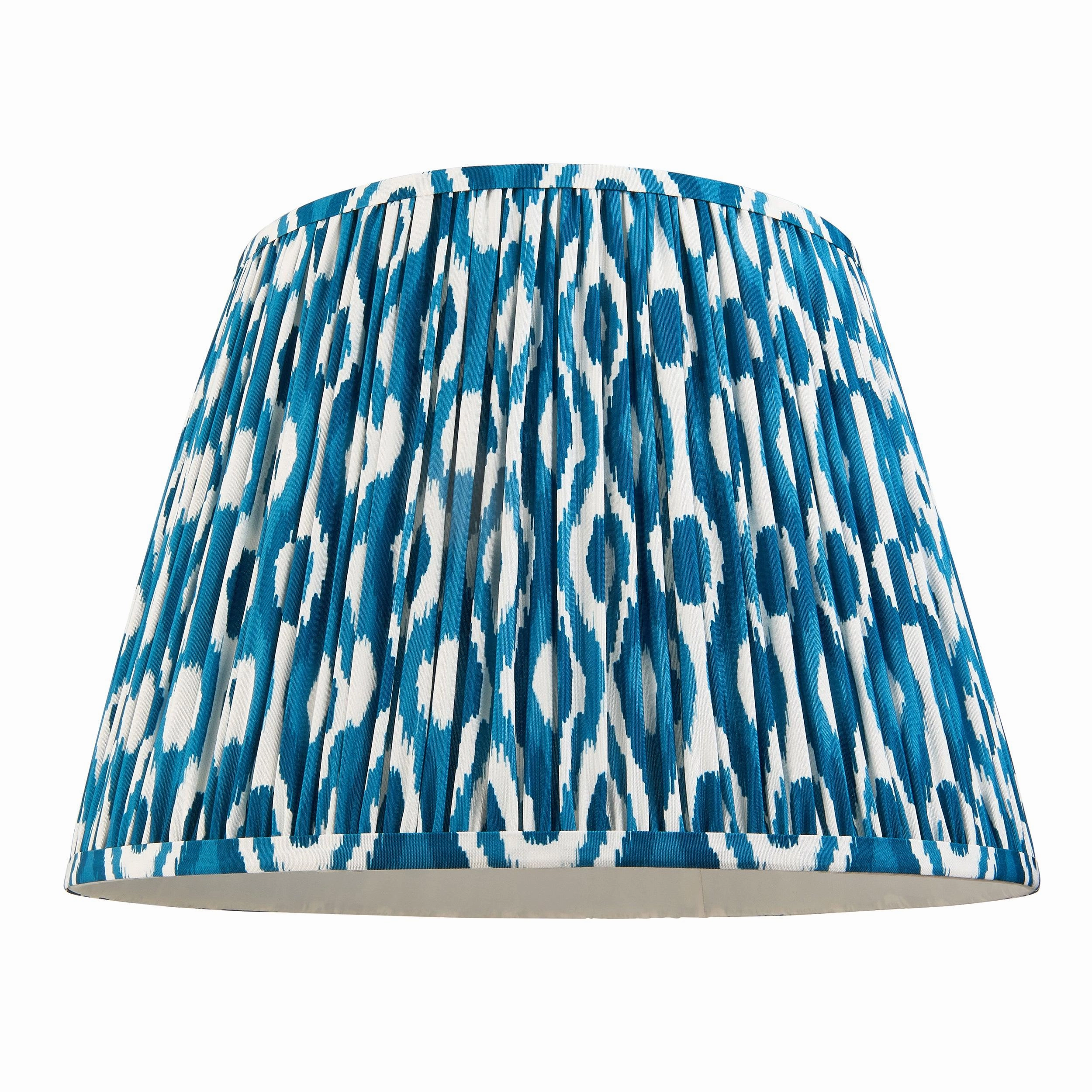 Eltham Ceiling Pendant Light With Red Flex and Blue Ikat 40cm Shade