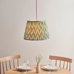 Eltham Ceiling Pendant Light With Red Flex and Green Zigzag 40cm Shade sleek LED ceiling lamp