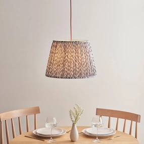 Eltham Ceiling Pendant Light With Red Flex and Grey Leaf 40cm Shade sleek LED ceiling lamp