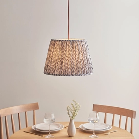 Eltham Ceiling Pendant Light With Red Flex and Grey Leaf 40cm Shade flush mount ceiling fixture
