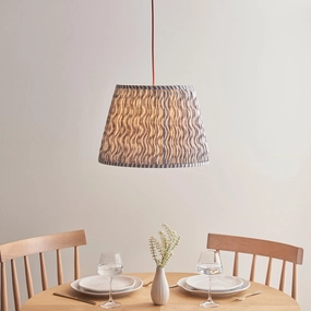 Eltham Ceiling Pendant Light With Red Flex and Grey Ripple 40cm Shade flush mount ceiling fixture