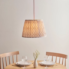 Eltham Ceiling Pendant Light With Red Flex and Neutral Ikat 40cm Shade flush mount ceiling fixture
