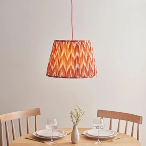 Eltham Ceiling Pendant Light With Red Flex and Orange Zigzag 40cm Shade sleek LED ceiling lamp