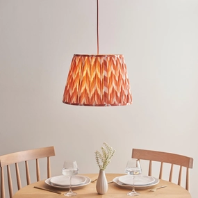 Eltham Ceiling Pendant Light With Red Flex and Orange Zigzag 40cm Shade flush mount ceiling fixture