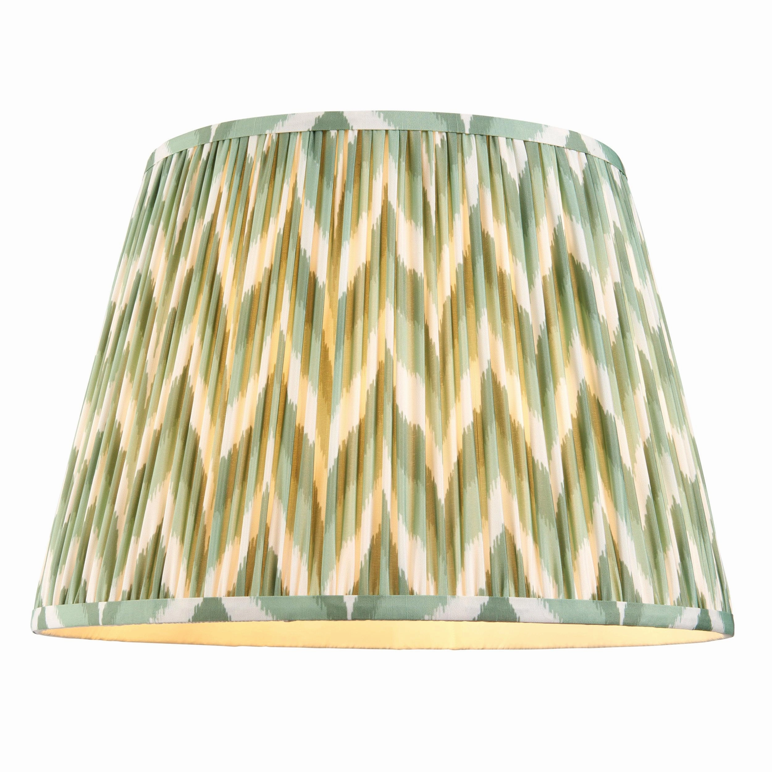 Eltham Green Braided Ceiling Pendant Light With Green 40cm ZigZag Shade