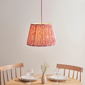 Eltham Red Braided Ceiling Pendant Light With Pink 40cm Ikat Shade sleek LED ceiling lamp