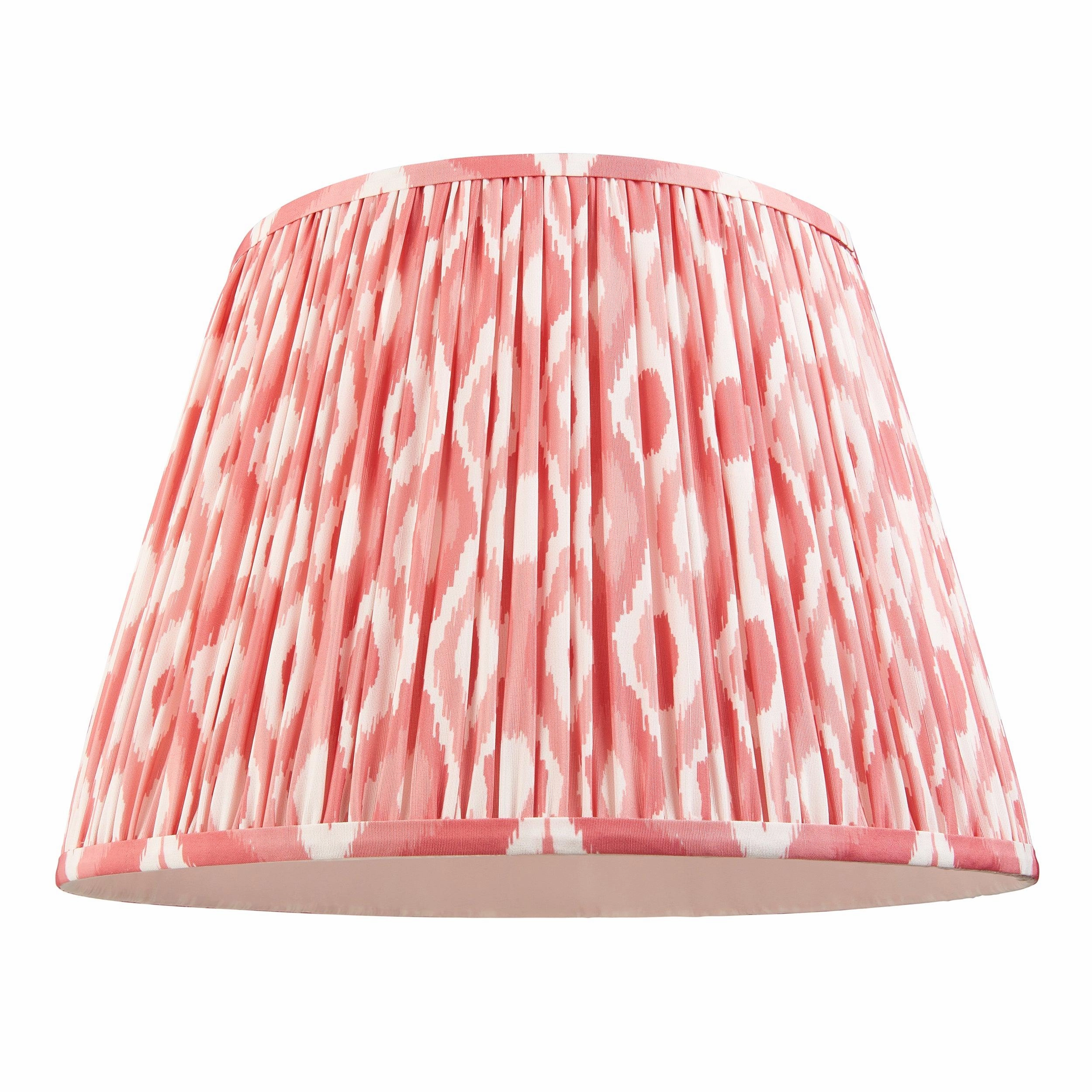 Eltham Red Braided Ceiling Pendant Light With Pink 40cm Ikat Shade
