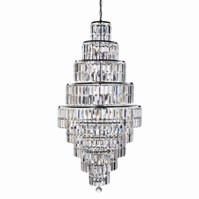 Empire 13 Light Polished Chrome & Crystal Chandelier soft glow ceiling light
