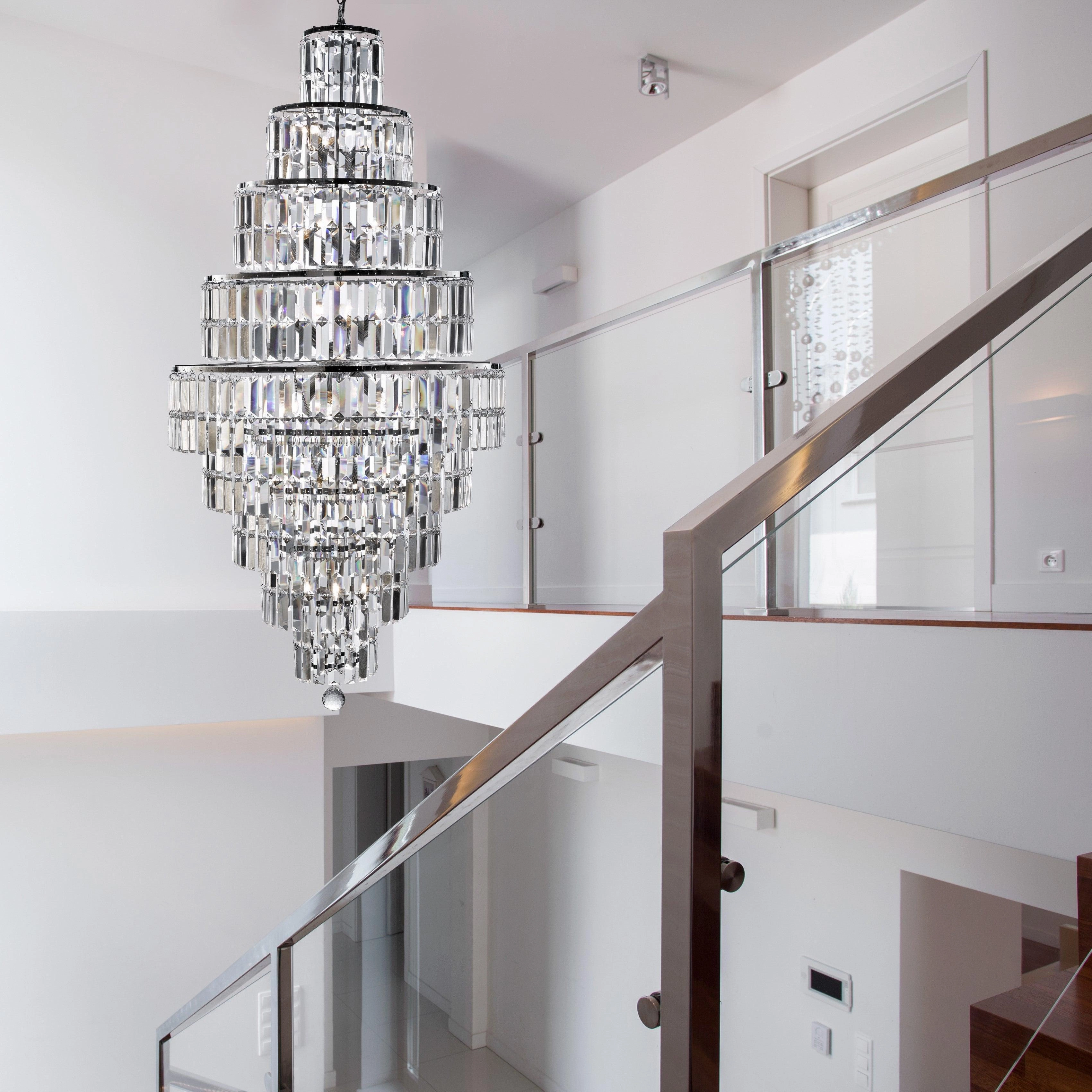 Empire 13 Light Polished Chrome & Crystal Chandelier