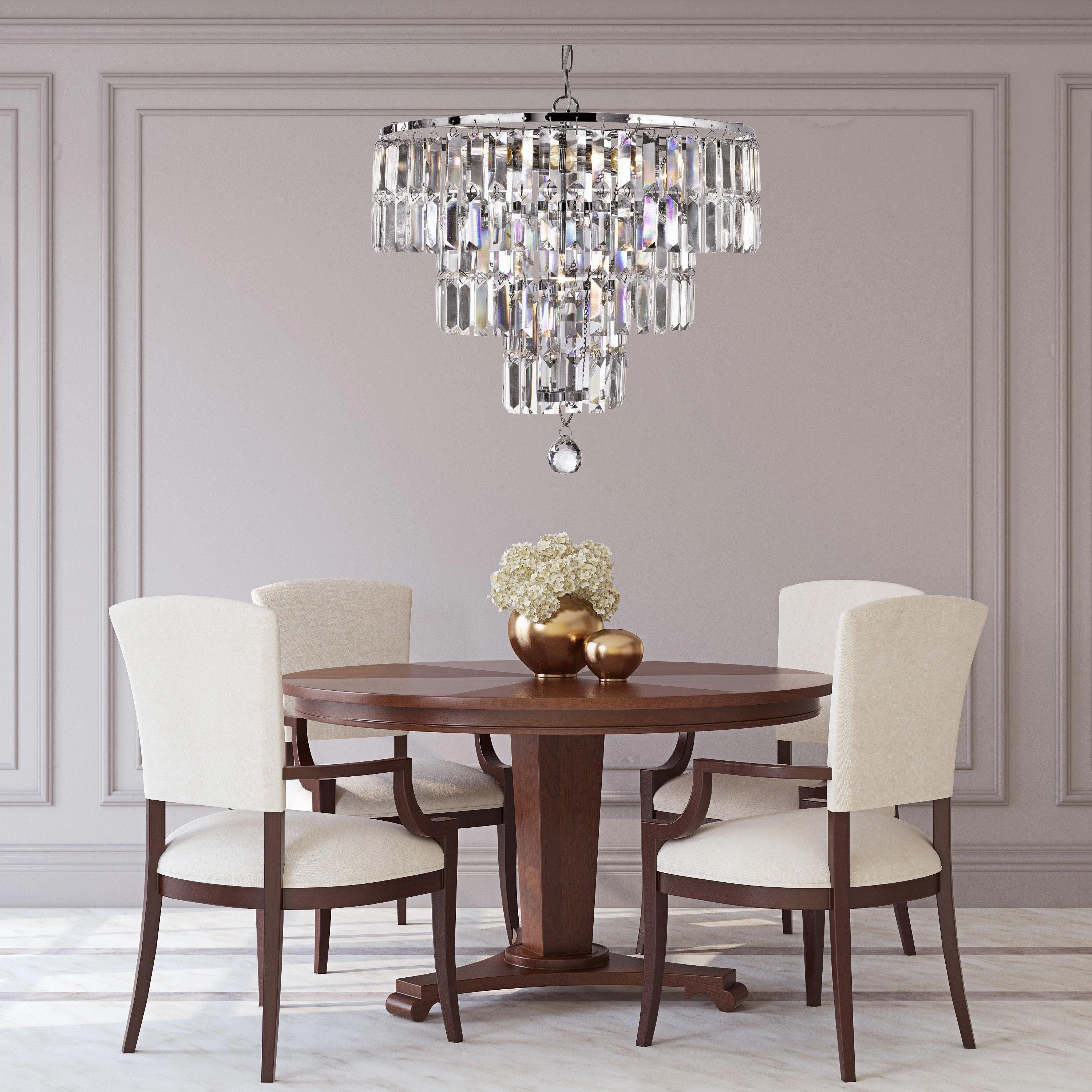 Empire 5 Light Polished Chrome & Crystal Chandelier