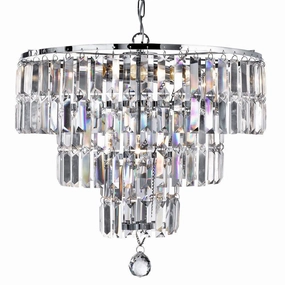 Empire 5 Light Polished Chrome & Crystal Chandelier white ceiling lamp